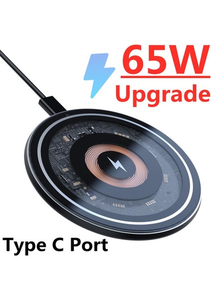65W Qi Kablosuz Şarj Aleti Pedi iPhone 14 13 12 11 Pro Xs Max Mini x Xr Samsung Indüksiyon Hızlı Kablosuz Şarj Yerleştirme Istasyonu (Yurt Dışından)