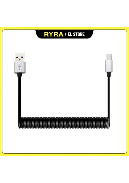 Araba Bahar Tipi C 3A USB Kablosu Sarmal Geri Çekilebilir Huawei Xiaomi Samsung S10 Bir Artı Hızlı Şarj 3.1 Şarj Veri Kablosu (Yurt Dışından)