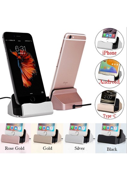 IPhone x 8 7 6 USB Kablosu Sync Cradle Şarj Tabanı Xiaomi Android Tip C Samsung Standı Tutucu Şarj Standı Dock Istasyonu (Yurt Dışından)