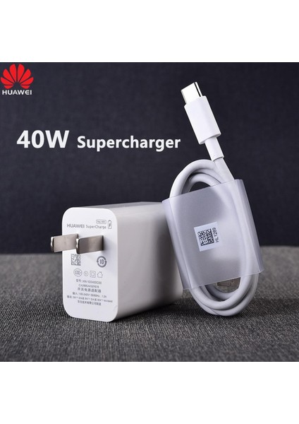 Huawei Supercharge 40W Hızlı Şarj Cihazı 10V/4A Adaptör 5A Tip-C USB Kablosu P30 P40 Pro Mate 20 30 Pro Nova 5 6 7 Pro Magic 2 (Yurt Dışından)