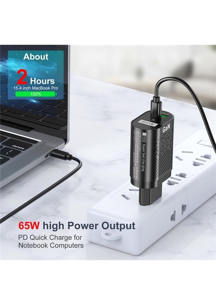 Uslıon 65W Gan Şarj Cihazı Tablet Dizüstü Bilgisayar Hızlı Şarj Cihazı Tip C Pd Hızlı Şarj Cihazı Kore Şartname Fiş Adaptörü iPhone Samsung Için (Yurt Dışından) fiyatları