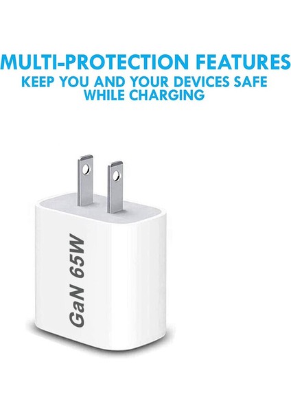 Gan 65W Şarj Cihazı Ab/abd Tak Çift Bağlantı Noktalı Hızlı Şarj Cihazı USB Tip C Telefon Adaptörü iPhone 13 Pro Xiaomi 12 Redmi Note Samsung Galaxy (Yurt Dışından) fiyatları