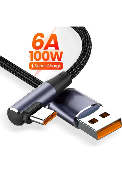 6A USB C Tipi Kablo Huawei P30 P40 Pro 5A Hızlı Şarj Kablosu Usb-C Şarj Veri Kablosu Huawei Onur 50 Pro (Yurt Dışından)