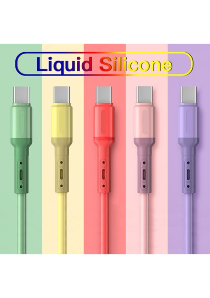 Hızlı Şarj Tipi C Kablo USB C Sıvı Yumuşak Silikon Veri Kablosu Huawei Xiaomi 1/1.5/2m Cep Telefonu Usb-C Şarj Kablosu (Yurt Dışından)