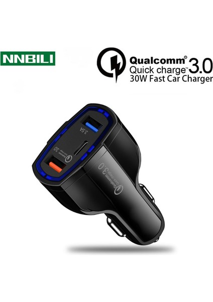 30W USB Araç Şarj Cihazı C Tipi Hızlı Şarj Telefon Adaptörü iPhone 13 12 11 Pro Max Redmi Huawei Samsung S21 S22 Telefon Şarj Cihazı (Yurt Dışından)