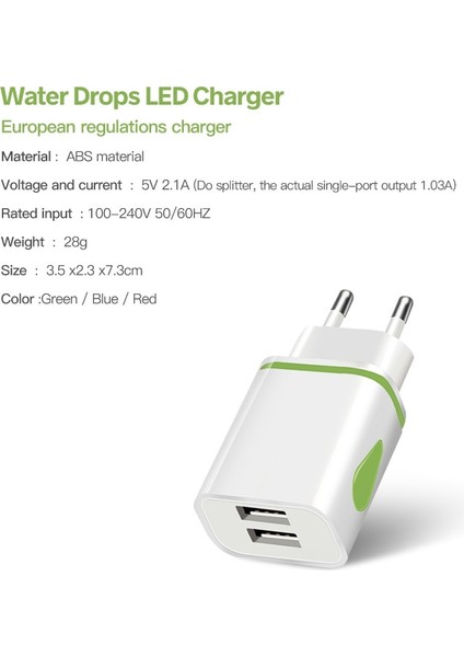 USB Şarj LED Seyahat Hızlı Şarj Adaptörü Taşınabilir Çift Duvar Şarj Cihazı Cep Telefonu Şarj Cihazları IPHONE14 12 Samsung S21 Xiaomi (Yurt Dışından) fiyatları