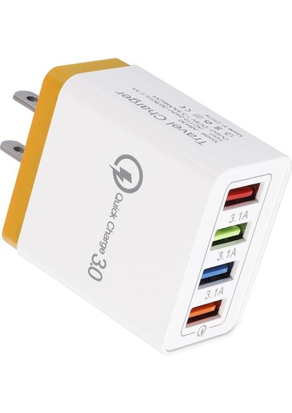 [migaplaza] [STOKTA]18W Qc3.0 Hızlı Şarj Renkli Şarj Cihazı 5V 3.1A Güç Adaptörü, Xiaomi Redmi 9 Pro 9s Samsung M1 iphone SE2020 Için 4usb Veri Kablosuyla - Abd Fişli Düz Şarj Cihazı (Yurt Dışından) fırsatları