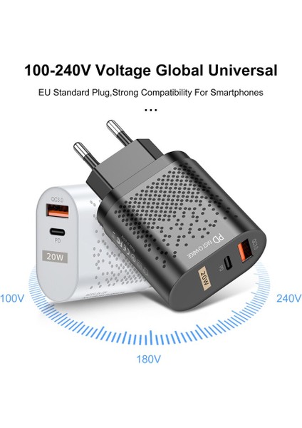 Electop USB Tip C Şarj Cihazı Mini Hızlı Şarj 3.0 Qc Pd 20W Cep Telefonu Şarj Cihazı iPhone 12 Samsung Xiaomi Hızlı Duvar Şarj Cihazları (Yurt Dışından) fırsatları