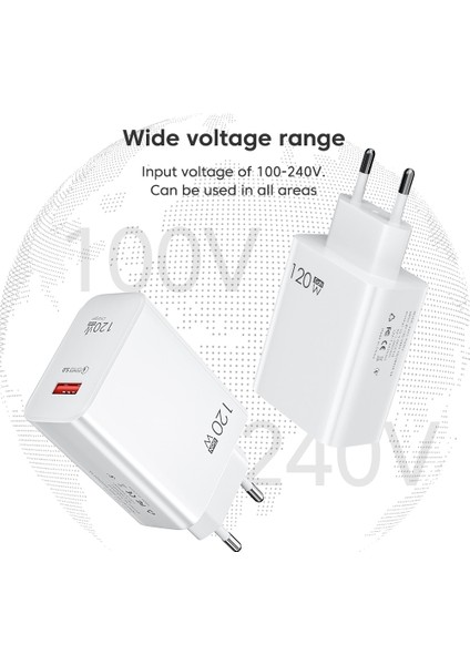 120W USB Hızlı Şarj Adaptörü Samsung Xiaomiuniversal Qc3.0 Duvar Cep Telefonu Şarj Cihazı Redmi Not 11 9 Pro K50 Poco C40 Huawei (Yurt Dışından) indirimleri