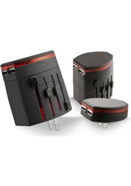 【ayak Izi】 2 USB Şarj Cihazıyla Evrensel Seyahat Adaptörü (Yurt Dışından)