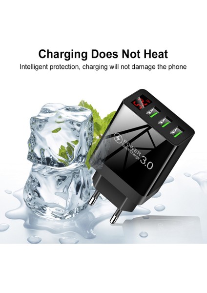 Nnbılı Hızlı Şarj Cihazı 3.0 USB Şarj Aleti iPhone 12 13 Xiaomi Redmi Poco X3 LED Dijital Ekran Hızlı Şarj Duvar Telefonu Şarj Cihazı (Yurt Dışından) fırsatları