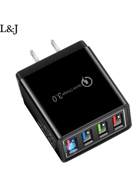 4'ü 1 Arada USB Bağlantı Noktası Hızlı Şarj Cihazı 4 Bağlantı Noktalı Hızlı Şarj Qc 3.0 USB Hub Duvar Şarj Cihazı 3.5A Güç Adaptörü Ab Abd Tak Telefon Şarj Cihazları (Yurt Dışından)