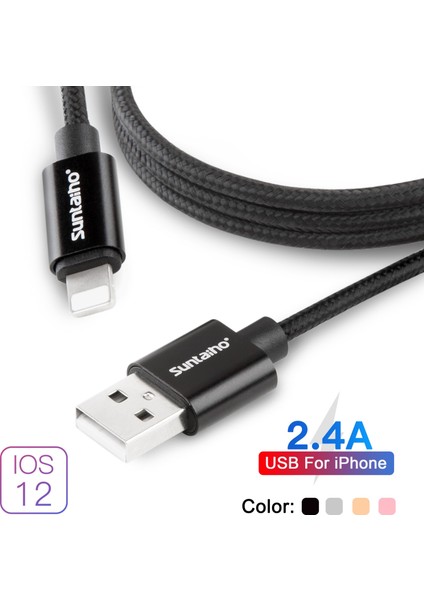 3 Paket USB Şarj Kablosu iPhone 14 13 12 11 Pro Max Xr x 8 7 Artı 2.4A Karışımlı Naylon Tasarım Şarj Cihazı Telefon Kablosu (Yurt Dışından) fiyatları