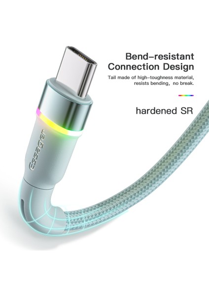 Essager USB C Tipi Kablo 3A Hızlı Şarj Cihazı Xiaomi Huawei Redmi Için Mate Samsung Usbc Kabloları C Cep Telefonu Şarj Veri Kablosu Kablosu (Yurt Dışından) indirimleri
