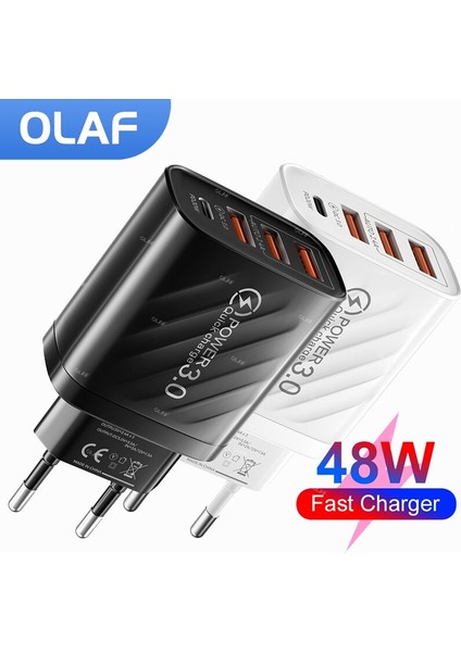4 Port USB C Şarj Cihazı Hızlı Şarj Hızlı Şarj 3.0 Cep Telefonu Şarj Cihazı Tipi C Adaptörü iPhone Xiaomi Samsung Huawei Için (Yurt Dışından)