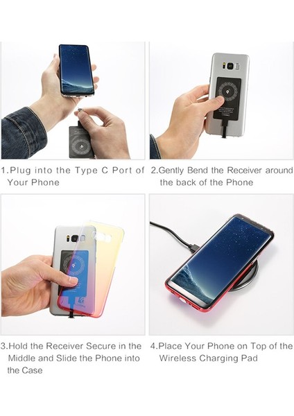 Adet Qi Kablosuz Şarj Alıcısı Evrensel Hızlı Kablosuz Şarj Adaptörü Tip C/mikro Usb/iphone Telefon Kablosuz Şarj Cihazları (Yurt Dışından) indirimleri
