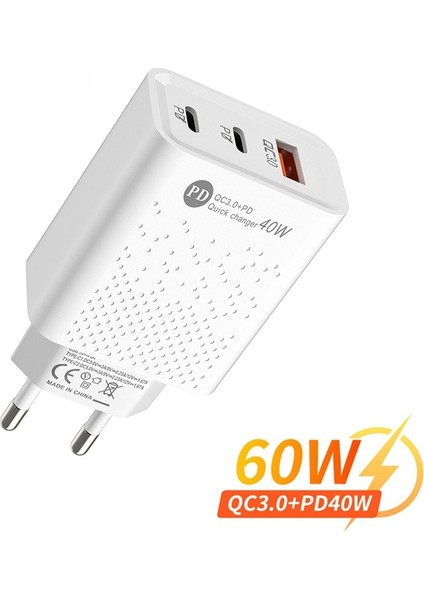 60W Hızlı Şarj Pd Şarj Cihazı USB C Şarj Cihazı iPhone 14 13 Pro Ab Abd Tak Xiaomi 12 Qc 3.0 Için Hızlı Şarj Cep Telefonu Adaptörü (Yurt Dışından)
