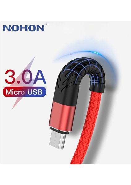 Mikro USB Kablosu Data Sync USB Şarj Aleti Kablosu Samsung S7 J5 J7 Huawei Xiaomi Android Naylon Cep Telefonu Kablosu Hızlı Şarj 3 M (Yurt Dışından)