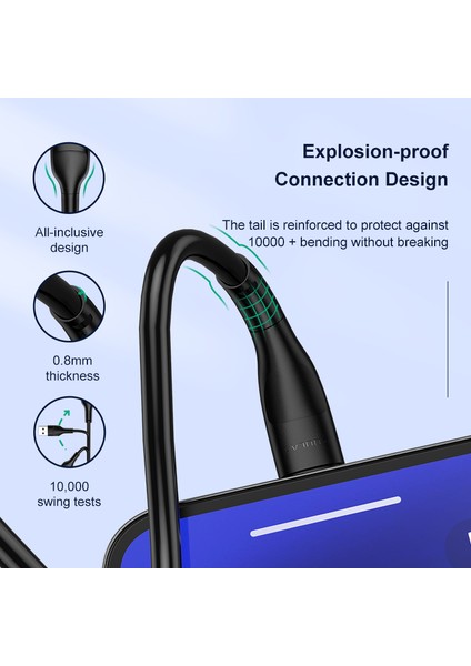 Kuulaa iPhone Için USB Kablosu Şarj Kablosu 2.4A Hızlı Şarj Aleti Kablosu iPhone 12 11 Pro Max Xs x 8 7 Artı Se USB Kablosu Veri Hattı (Yurt Dışından) fırsatları