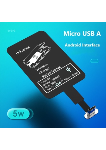Qi Kablosuz Şarj Alıcısı C Tipi Mikro USB iphone Evrensel Hızlı Kablosuz Şarj Cihazları Samsung Huawei Xiaomi One Plus (Yurt Dışından) fırsatları