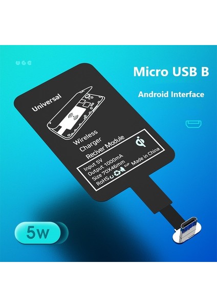 Qi Kablosuz Şarj Alıcısı C Tipi Mikro USB iphone Evrensel Hızlı Kablosuz Şarj Cihazları Samsung Huawei Xiaomi One Plus (Yurt Dışından) indirimleri