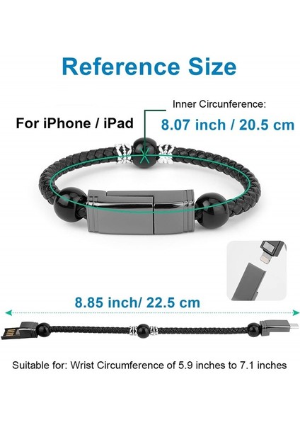 Deri Taşınabilir USB Tip C Bilezik Telefon Şarj Cihazı Mikro Şarj Veri Transferi Carregador Iphone 11 12 13 Samsung Xiaomi (Yurt Dışından) modelleri