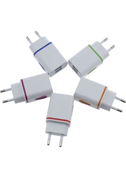 Evrensel USB Duvar Şarj Cihazı Çift Bağlantı Noktası 2A Çıkış LED Işık Seyahat Fişi Güç Adaptörü iPhone Akıllı Telefon Için Uyumlu Ab Tak (Yurt Dışından) fiyatları