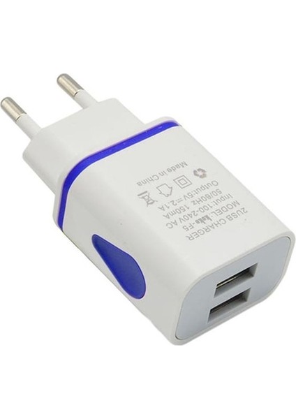 Evrensel USB Duvar Şarj Cihazı Çift Bağlantı Noktası 2A Çıkış LED Işık Seyahat Fişi Güç Adaptörü iPhone Akıllı Telefon Için Uyumlu Ab Tak (Yurt Dışından) modelleri
