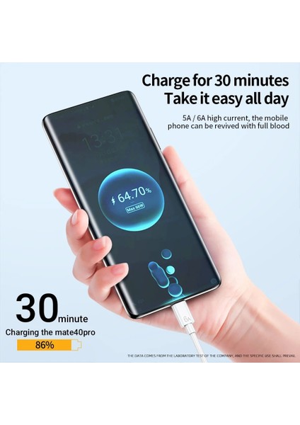 66W 6A Hızlı Şarj Cihazı USB C Kablosu Xiaomi Mi 10 Samsung S22 Huawei Cep Telefonu Hızlı Şarj USB Kablosu C Tipi Veri Şarj Cihazı Telleri (Yurt Dışından) fırsatları