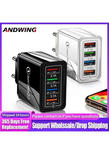 Ab/abd Plug USB Şarj Aleti Hızlı Şarj 3.0 Telefon Adaptörü iPhone 12 Pro Max Tablet Taşınabilir Mobil Şarj Cihazı Hızlı Şarj (Yurt Dışından)