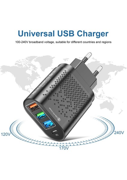 Uslıon 4 Port Usb-C Şarj Cihazı 48W USB Şarj iPhone 12 Pro Max Macbook Xiaomi Pd Tip C Duvar Şarj Cihazları USB Şarj Aleti (Yurt Dışından) indirimleri