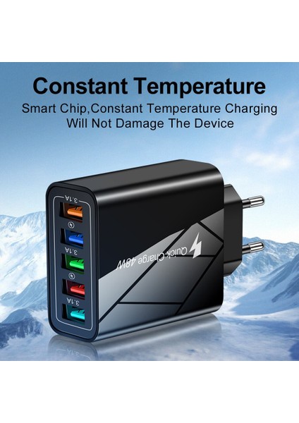 48W 5 USB Şarj Cihazı Hızlı Şarj Aleti Hızlı Şarj Evrensel Duvar Şarj Cihazı Qc3.0 Adaptörü iPhone 12 Xiaomi Huawei Mate 40 Samsung Için (Yurt Dışından) indirimleri