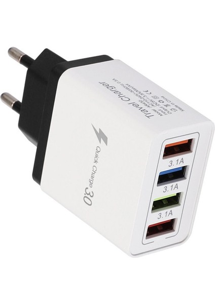 4 Portlu Ab Tak USB Şarj Aleti 3.1A Çok Portlu Hızlı Şarj Cihazı Qc3.0 Seyahat Taşınabilir Cep Telefonu Şarj Cihazı Dropshipping (Yurt Dışından) fiyatları