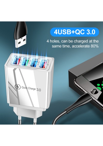 LED USB Şarj Aleti Hızlı Şarj 3.0 iPhone 12 Pro Max 12 Mini Samsung S10 Akıllı Telefonlar Için Xiaomi Şarj Adaptörü Hızlı Şarj (Yurt Dışından) fiyatları