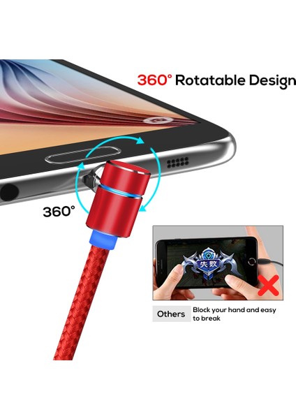 Topk AM30 360 Döndür Manyetik Mikro USB C Tipi Kablo Cep Telefonu Kabloları Hızlı Hızlı Şarj Kablosu iPhone Xiaomi Için Şarj (Yurt Dışından) modelleri