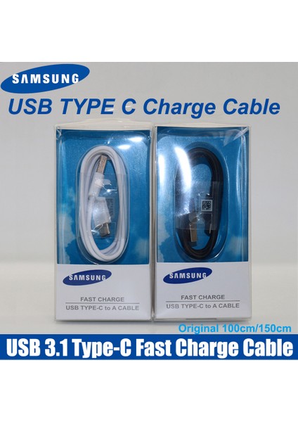 Samsung Hızlı Şarj Kablosu Orijinal USB Tip-C Veri Hattı Hızlı Şarj Cihazı Galaxy S10 S9 S8 Note9 Note8 A7 A8 A10 A70 A60 A50 A40 (Yurt Dışından)