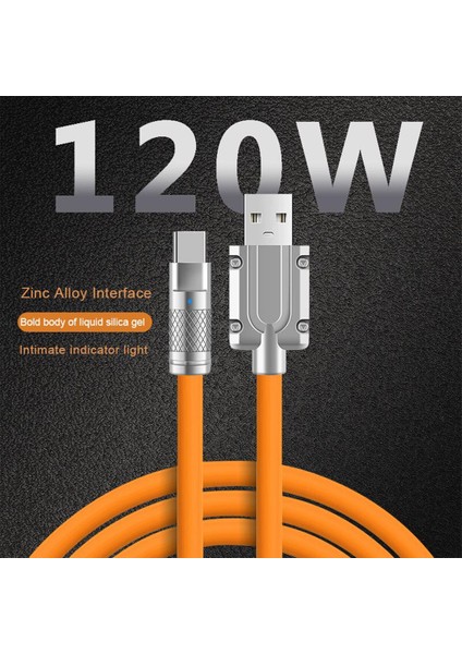 120 W 6A Süper Hızlı Şarj Sıvı Silikon Kablo C Tipi Şarj Veri Kablosu, Huawei P50 P40 Xiaomi Samsung Veri Hattı 1 M (Yurt Dışından)
