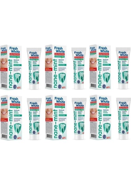 Diş Pastası Florürsüz Ekstra Ferahlık Nane- Mint 90 Gr X 6 Adet