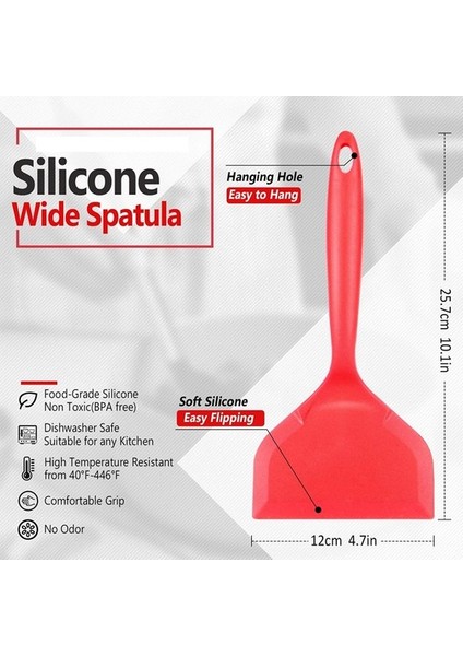 2'li Paket Geniş Silikon Spatula, Yapışmaz Gözleme Küreği (Yurt Dışından)