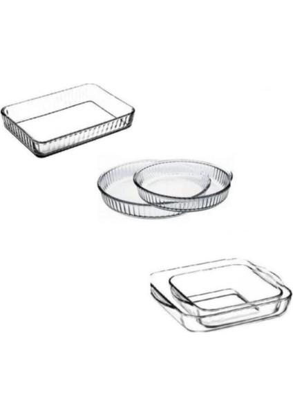 Borcam Fırın Tepsisi - 5'li Borcam Set