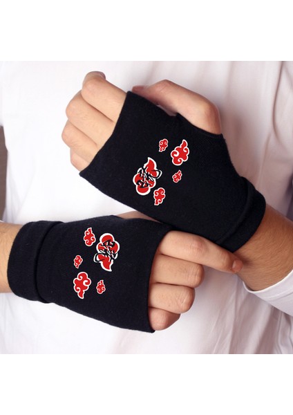 Anime Naruto Cosplay Eldiven Kadın Erkek Çocuklar Için Akatsuki Kırmızı Bulut Ninja Cosplays Parmaksız Bilek Bisiklet Eldiveni Oyuncaklar Hayranları Hediye (Yurt Dışından) fırsatları
