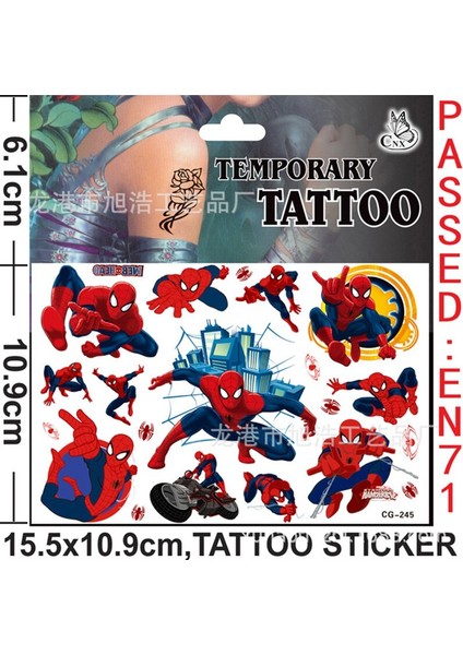Marvel Anime Süper Kahraman Oyuncaklar Dövme Çıkartmalar Disney Örümcek Adam Aksiyon Figürü Çocuk Karikatürler Su Geçirmez Çıkartmalar Çocuklar Hediyeler (Yurt Dışından) fiyatları