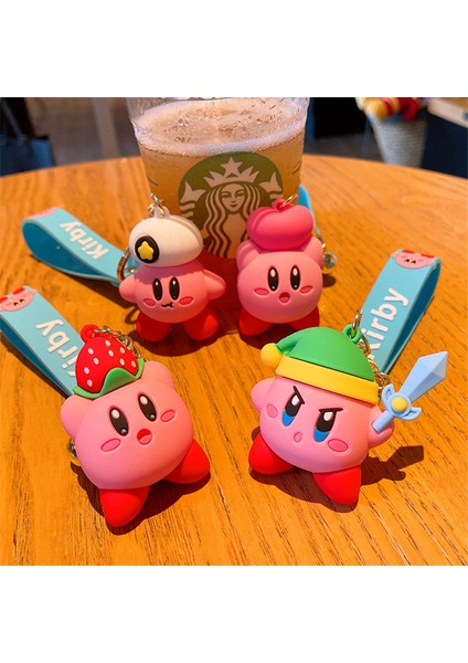 Karikatür Waddle Dee Doo Oyunu Tatlı Pembe Kirby Anime Kolye Kabi Keychian Çocuk Doğum Günü Hediyeleri Kadın Araba Çanta Anahtar Chian Kızlar (Yurt Dışından)