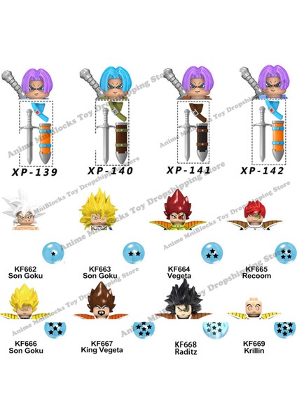 KF6057 KF6142 KT1020 Tek Satış Dragon Ball Z Goku Yapı Taşları Anime Bebek Toplamak Çocuk Mini Aksiyon Oyuncak Figürler Tuğla Hediyeler (Yurt Dışından)