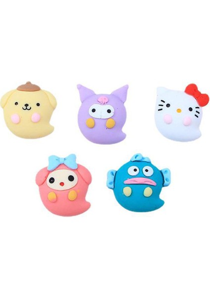 5 Adet Kawaii Karikatür Anime Sanrios Hayalet Şekli Flatback Reçine Minyatür Oyuncak Dıy El Sanatları Telefon Kabuk Yama Saç Aksesuarları Oyuncak (Yurt Dışından)