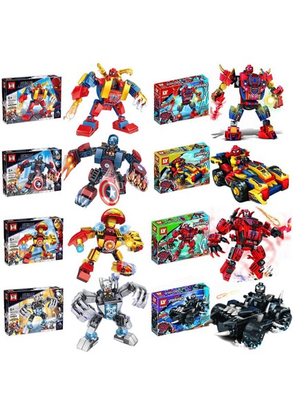 Marvel Avengers Anti-Hulk Demir Savaş Zırh Mech Mini Model Aksiyon Figürü Yapı Taşları Uyumlu Legoboys Teknik Şehir Oyuncak Hediye (Yurt Dışından)
