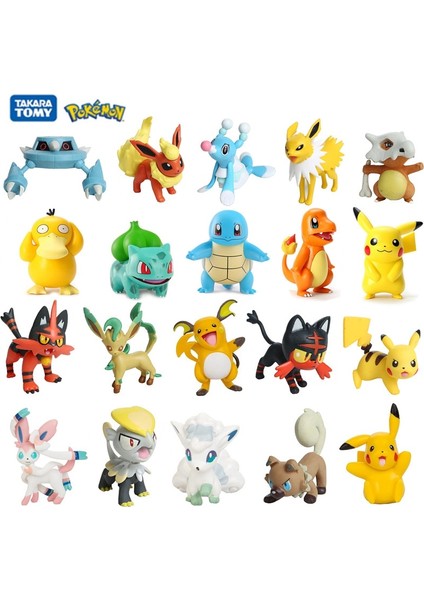 Yeni Farklı Stiller 3-8 cm Anime Figürleri Pikachu Eevee Vulpix Charmander Sylveon Koleksiyonu Pet Aksiyon Modeli Oyuncaklar Hediyeler (Yurt Dışından)