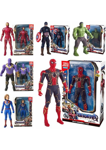 17 cm Marvel Örümcek Adam Hulk Ironman Anime Aksiyon Figürü Oyuncak Noel Hediyesi Pvc Hareketli Eklemler Aydınlık Bebek Koleksiyon Model Oyuncaklar (Yurt Dışından)