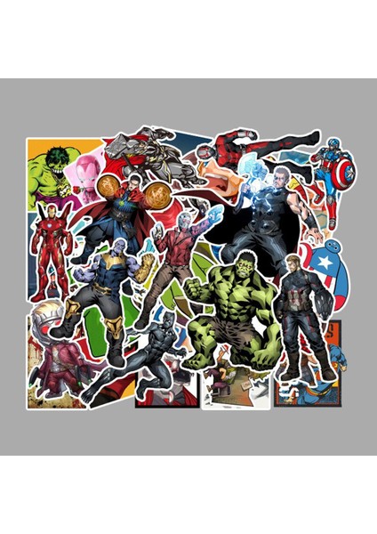 50PMARVEL Anime Figürü Avengers Süper Kahraman Marvel Efsaneleri Grafiti Çıkartmalar Aksiyon Figürü Bilgisayar Kaykay Bagaj Dıy Çocuk Oyuncak (Yurt Dışından)