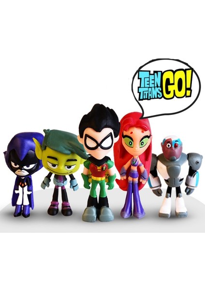 6 Stil/set 5-8 cm Titans Robin Cyborg Beast Boy Raven Starfire Silkie Altı Mini Aksiyon Figürü Film Model Oyuncaklar Bebek (Yurt Dışından) fiyatları